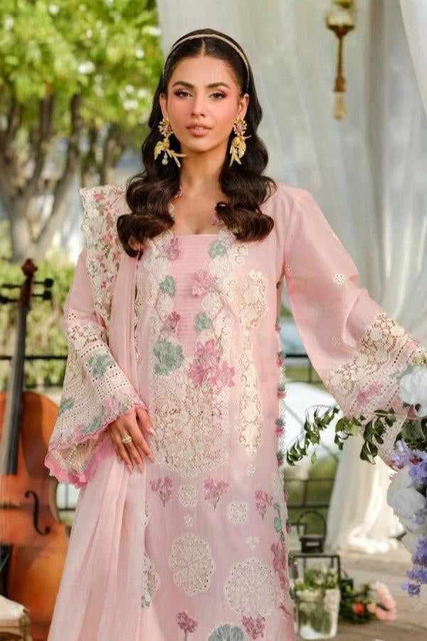 03-Piece Soft Lawn With Schiffli Embroidery Suit - Ready To Wear