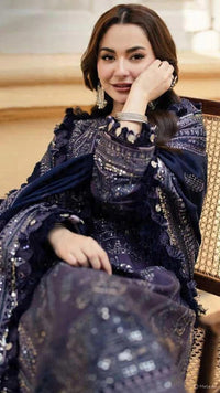 03-Piece Chiffon Suit With Embroidery - Ready To Wear
