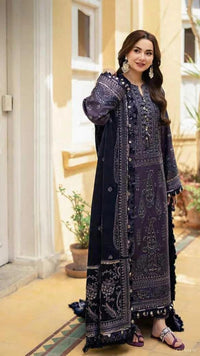 03-Piece Chiffon Suit With Embroidery - Ready To Wear