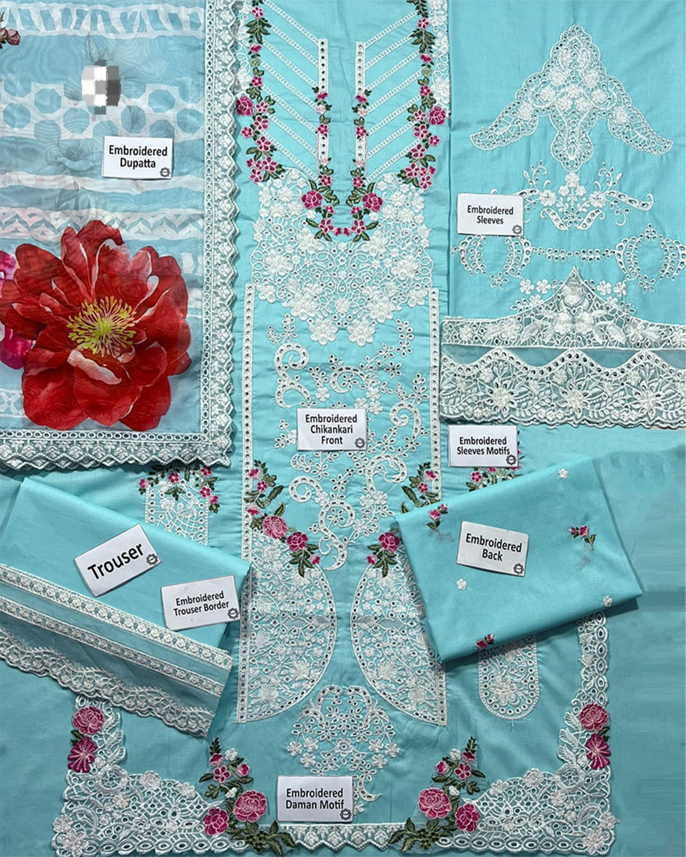PREMIUM LUXURY LAWN Ready To Wear 3PCS SUIT SKY BLISS