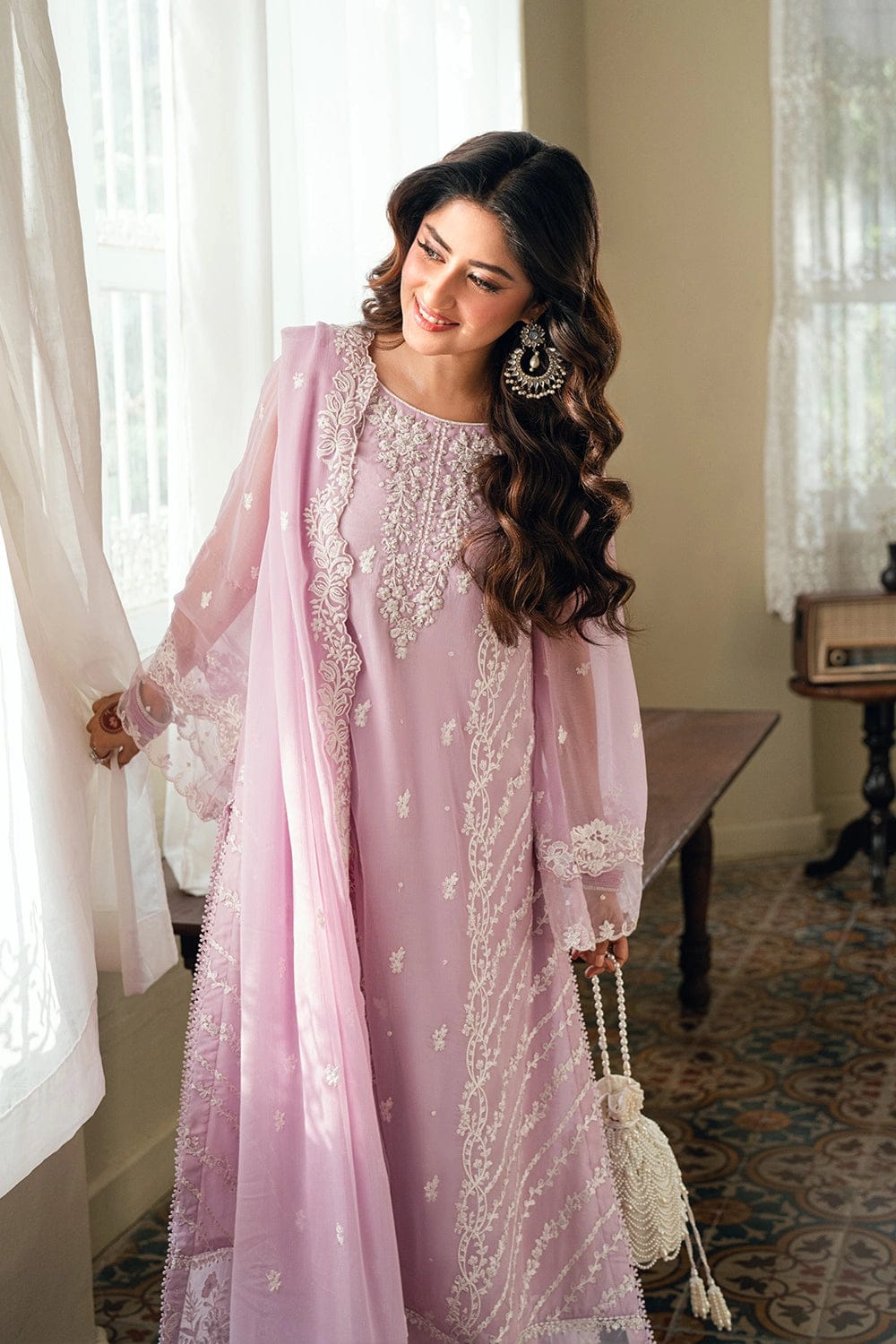 EMBROIDERED CHIFFON 3PCS STITCHED SUIT