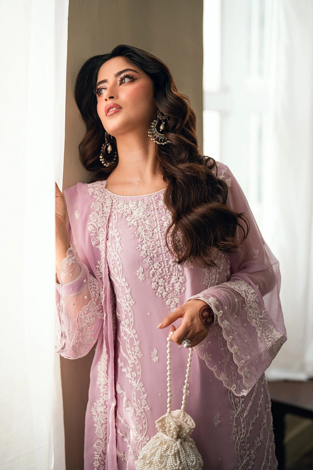 EMBROIDERED CHIFFON 3PCS STITCHED SUIT