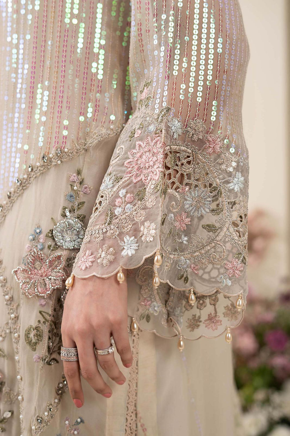 3 Piece Embroidered Chiffon Suit