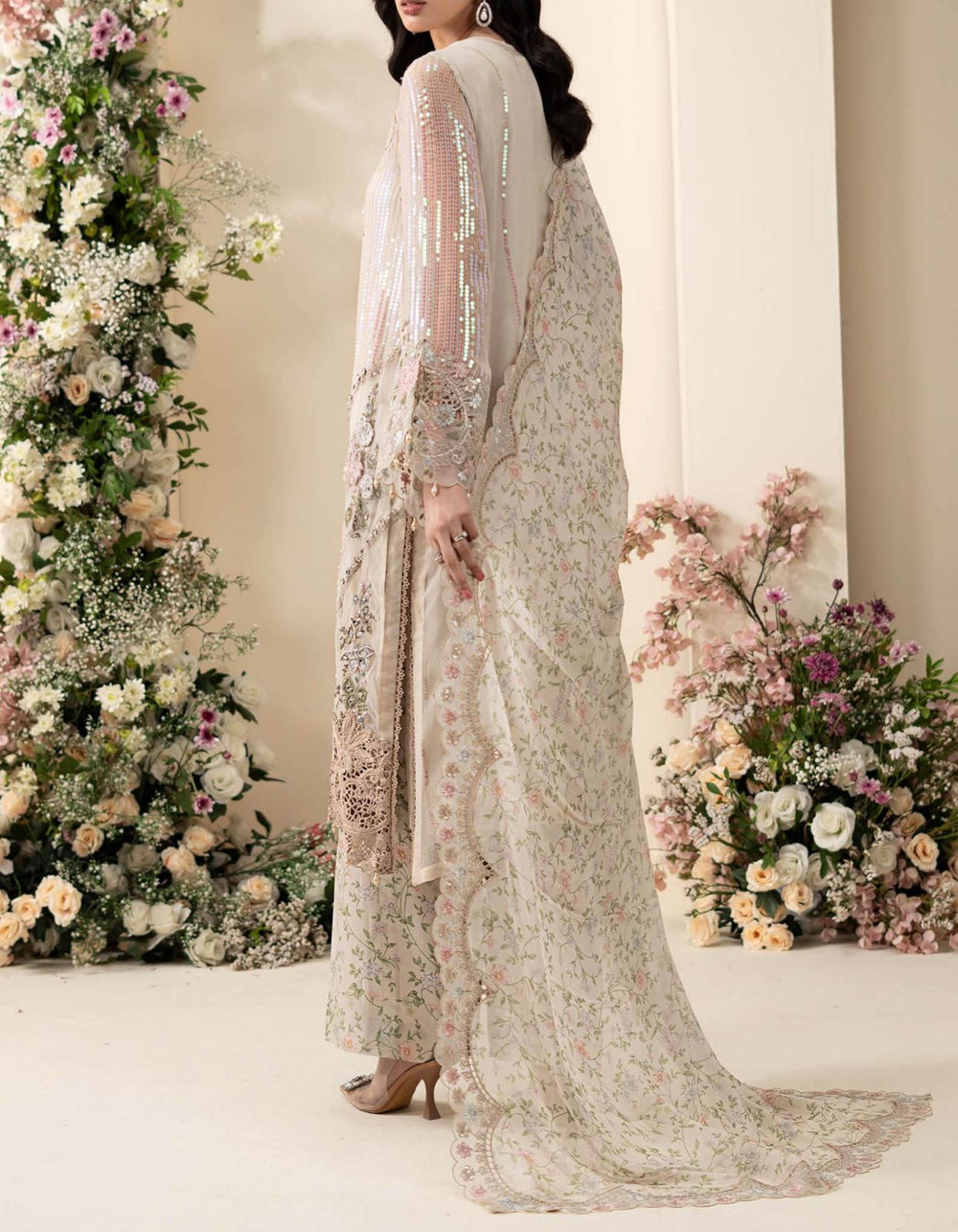 3 Piece Embroidered Chiffon Suit