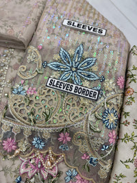3 Piece Embroidered Chiffon Suit