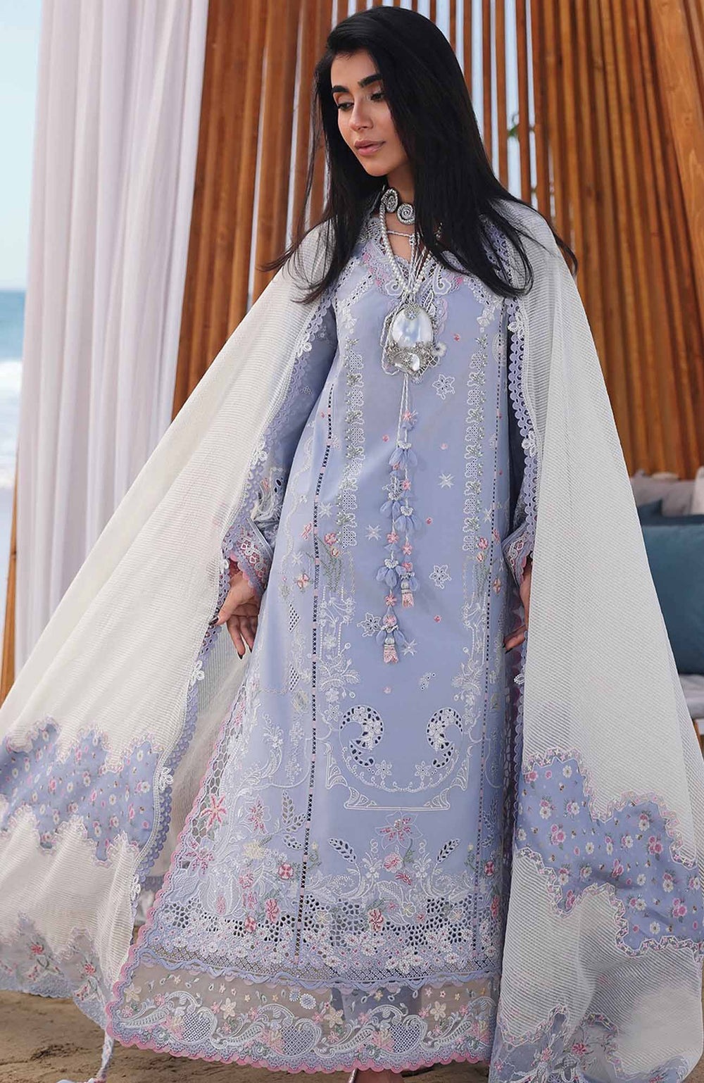 Soft Lilac - 3 Piece Chikankari Suit | Ready To Wear