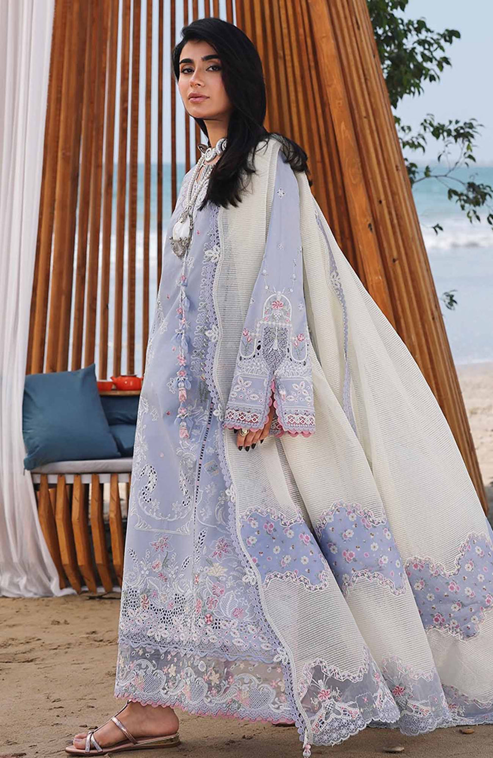 Soft Lilac - 3 Piece Chikankari Suit | Ready To Wear