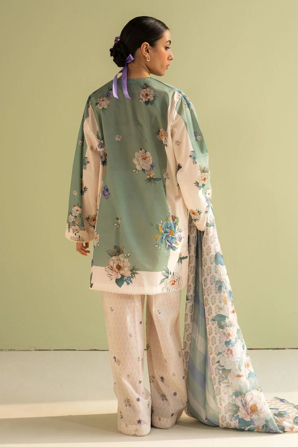 3 Piece Stitched Printed Lawn Suit - Ready To Wear