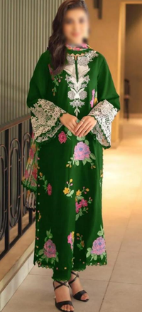 3 Piece Stitched Lawn Suit - Ready To Wear