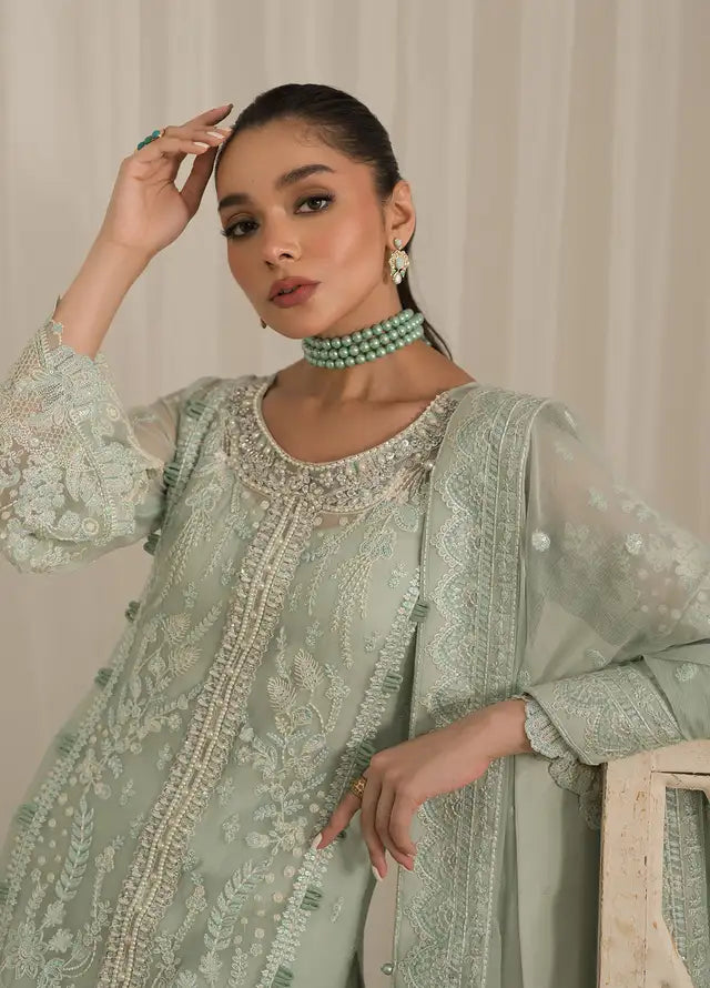 03-Piece Chiffon Suit With Embroidery - Ready To Wear