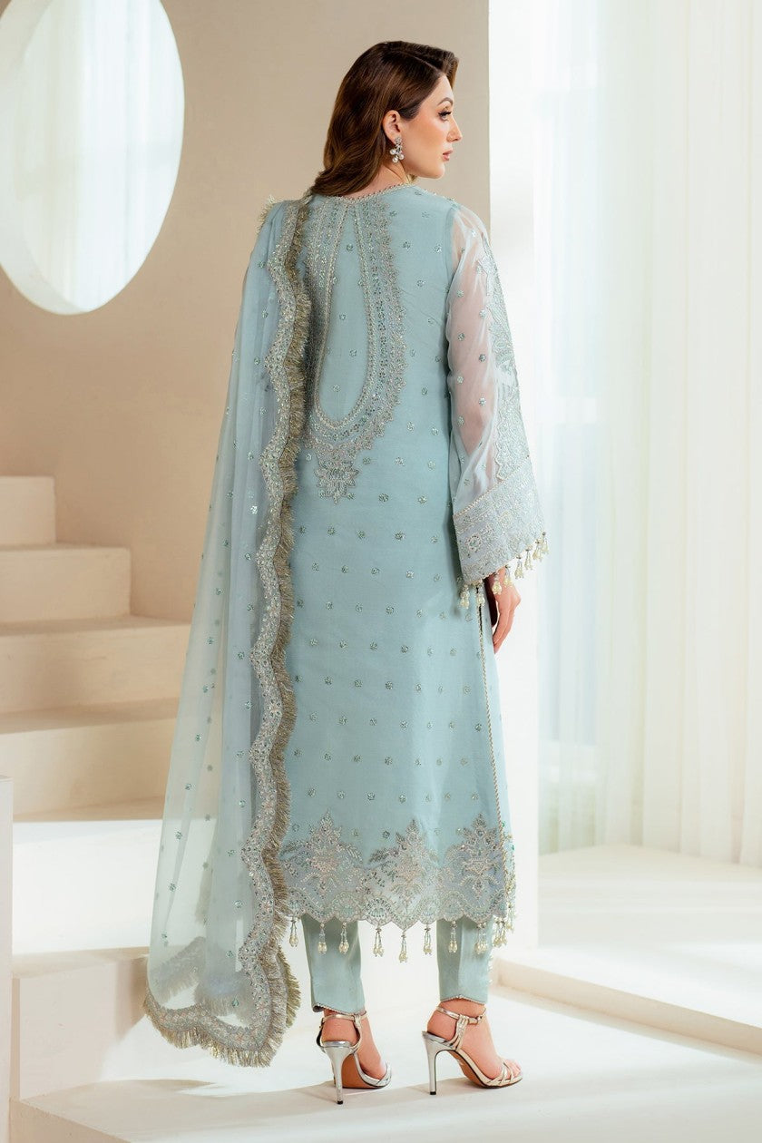 03-Piece Organza Suit With Hand Embellishments Embroidery - Ready To Wear