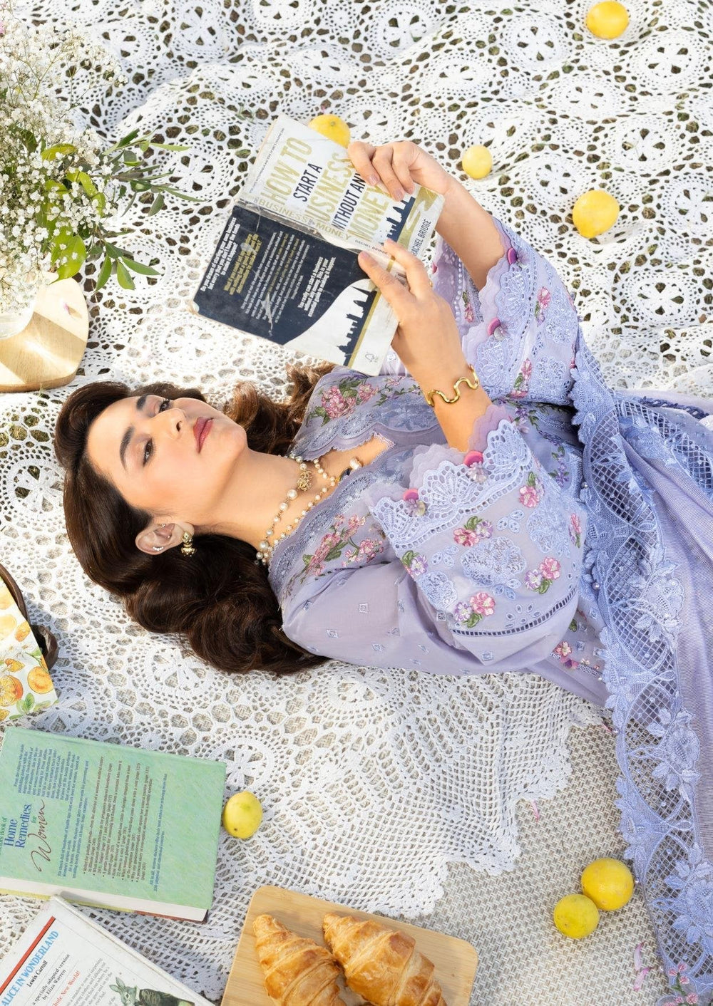 03-Piece Embroidered Lawn Suit With Jacquard Dupatta | Ready To Wear