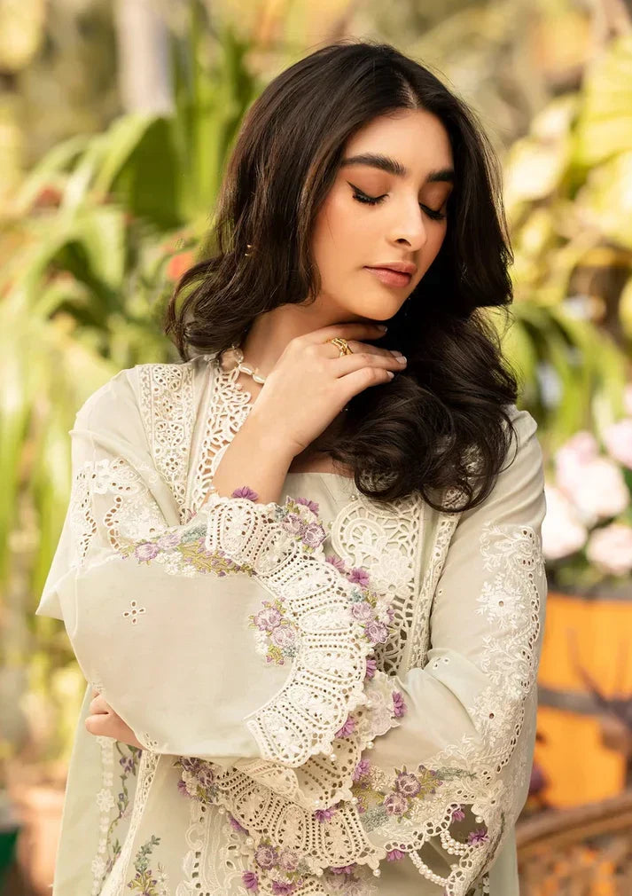 03-Piece Suit With Heavy Chikankari Embroidery – Ready To Wear