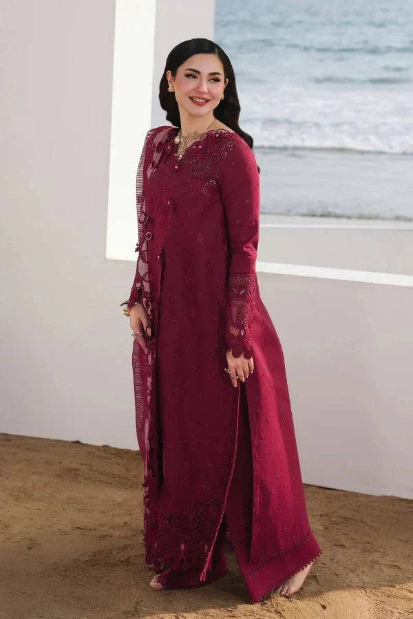 03-Piece Suit With Chikankari Embroidery - Ready To Wear