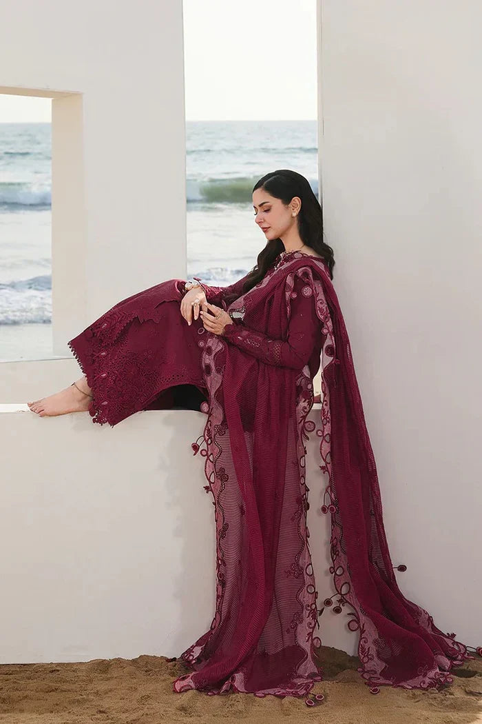 03-Piece Suit With Chikankari Embroidery - Ready To Wear