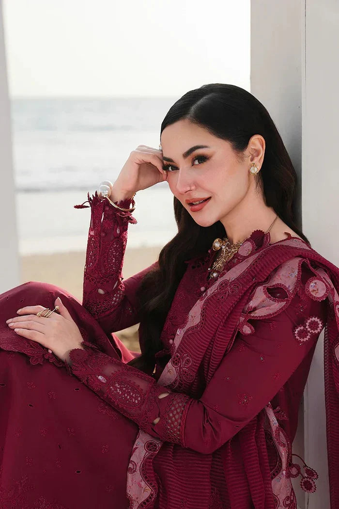 03-Piece Suit With Chikankari Embroidery - Ready To Wear