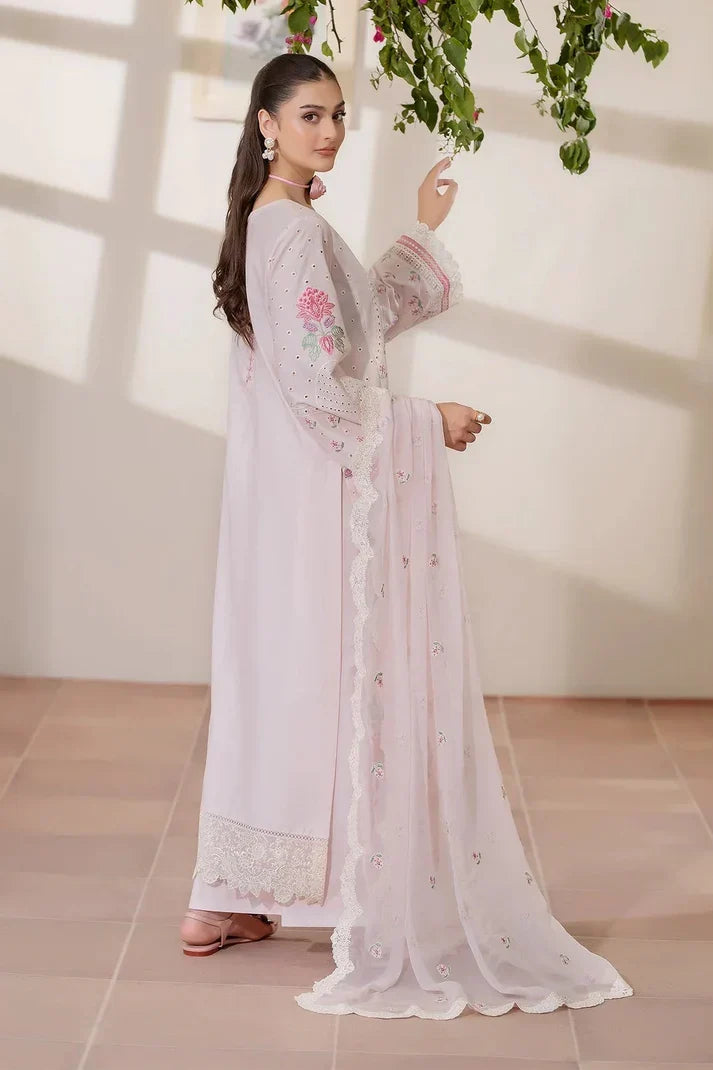 03-Piece Lawn Suit With Organza Dupatta | Ready To Wear