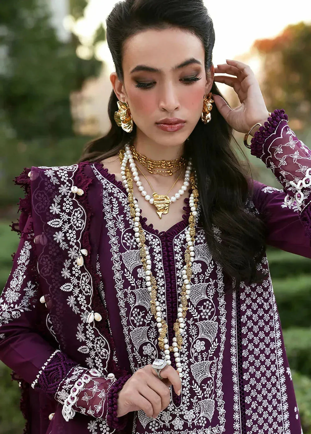 03-Piece Embroidered LAwn Suit With Organza Dupatta | Ready To Wear