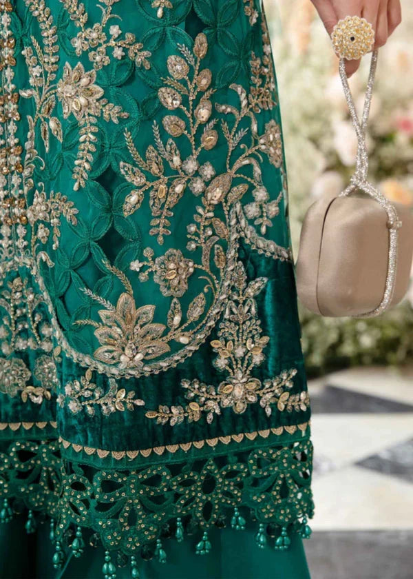 03-Piece Oraganza Suit With Heavy Embroidery - Ready To Wear