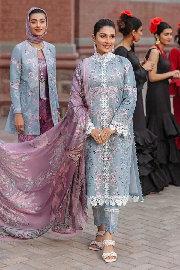 03-Piece Lawn Suit With Embroidery - Ready To Wear