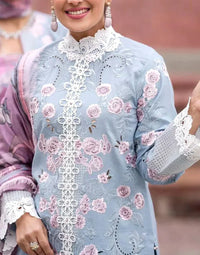03-Piece Lawn Suit With Embroidery - Ready To Wear
