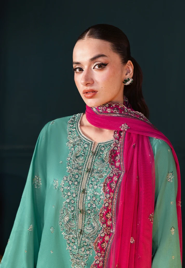 03-Piece Chiffon Suit With Embroidery - Ready To Wear