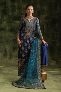 Ink Blue - Embroidered Chiffon Suit | Ready To Wear