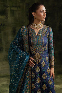 Ink Blue - Embroidered Chiffon Suit | Ready To Wear