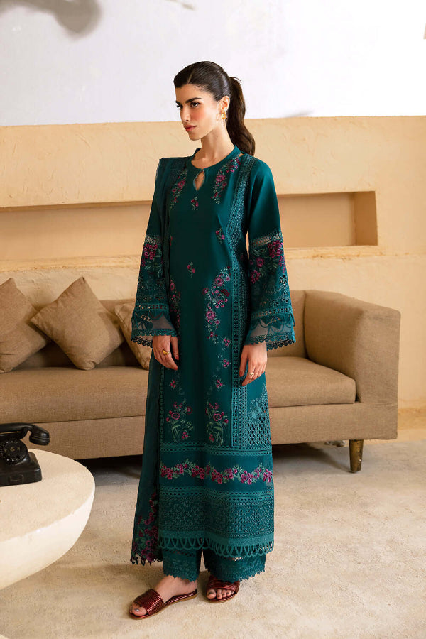 3 Piece Stitched Luxury Lawn Suit - Ready To Wear