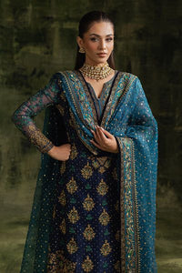 Ink Blue - Embroidered Chiffon Suit | Ready To Wear