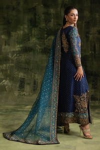 Ink Blue - Embroidered Chiffon Suit | Ready To Wear