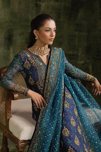 Ink Blue - Embroidered Chiffon Suit | Ready To Wear