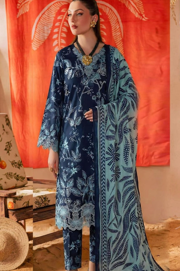 03-Piece printed lawn Suit - Ready To Wear.