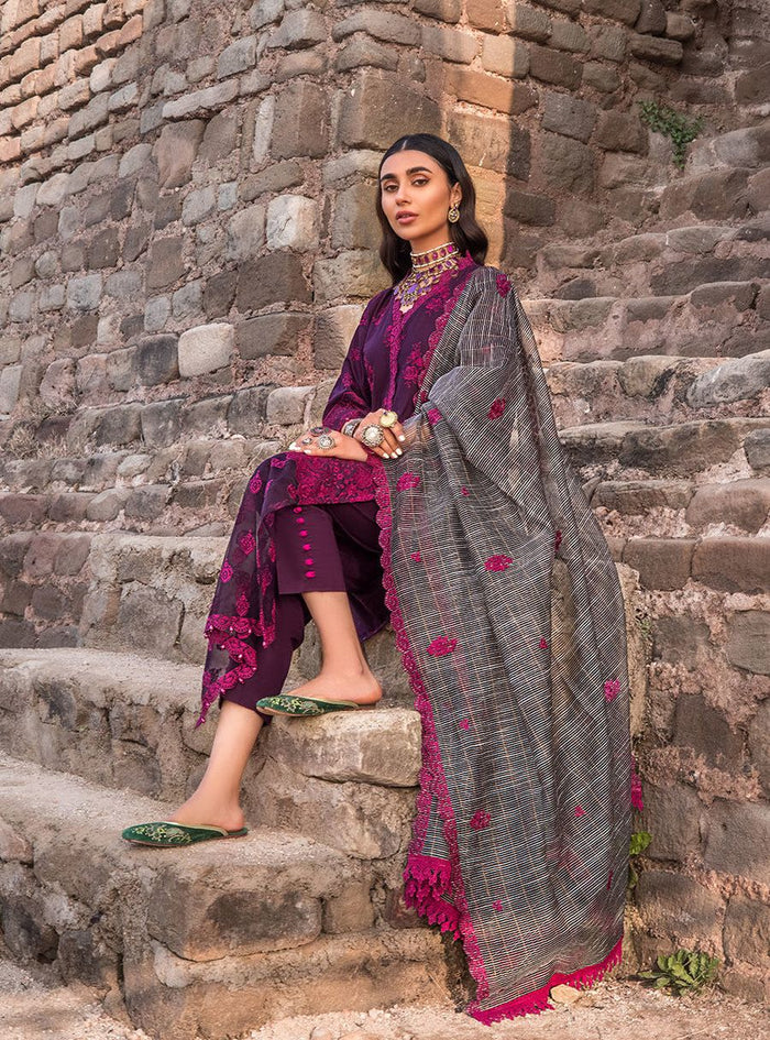 03-Piece Lawn Suit With Embroidery - Ready To Wear
