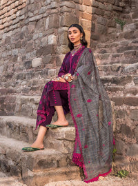 03-Piece Lawn Suit With Embroidery - Ready To Wear
