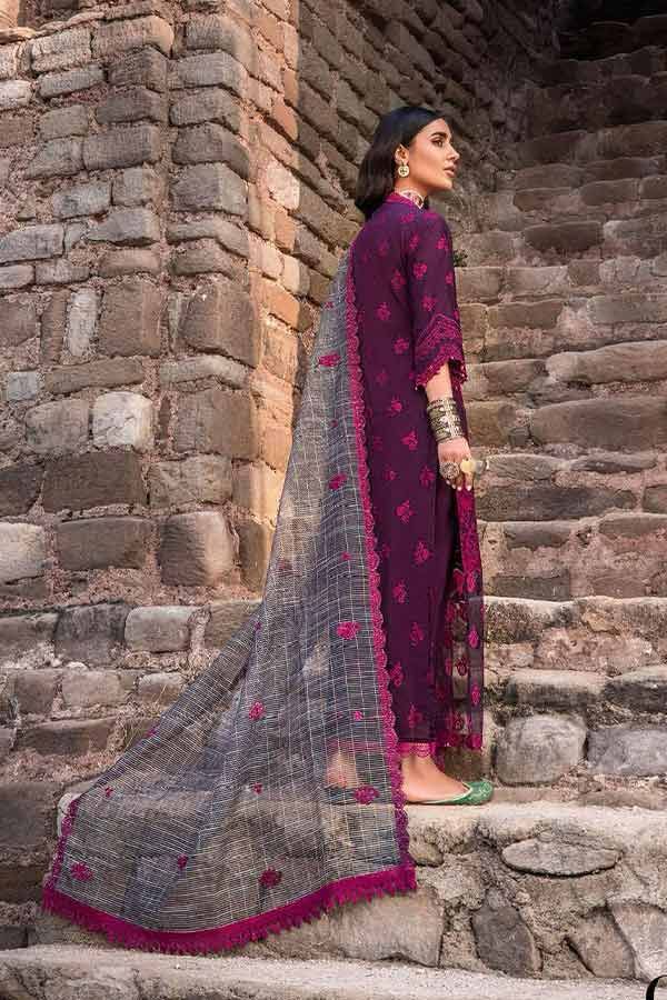 03-Piece Lawn Suit With Embroidery - Ready To Wear