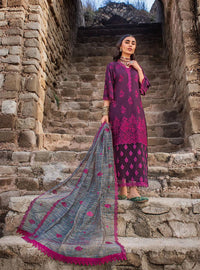 03-Piece Lawn Suit With Embroidery - Ready To Wear